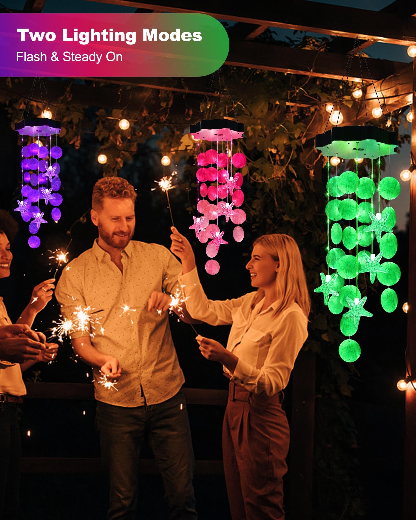 Toodour natural seashells solar light decor brings beach feel to garden.