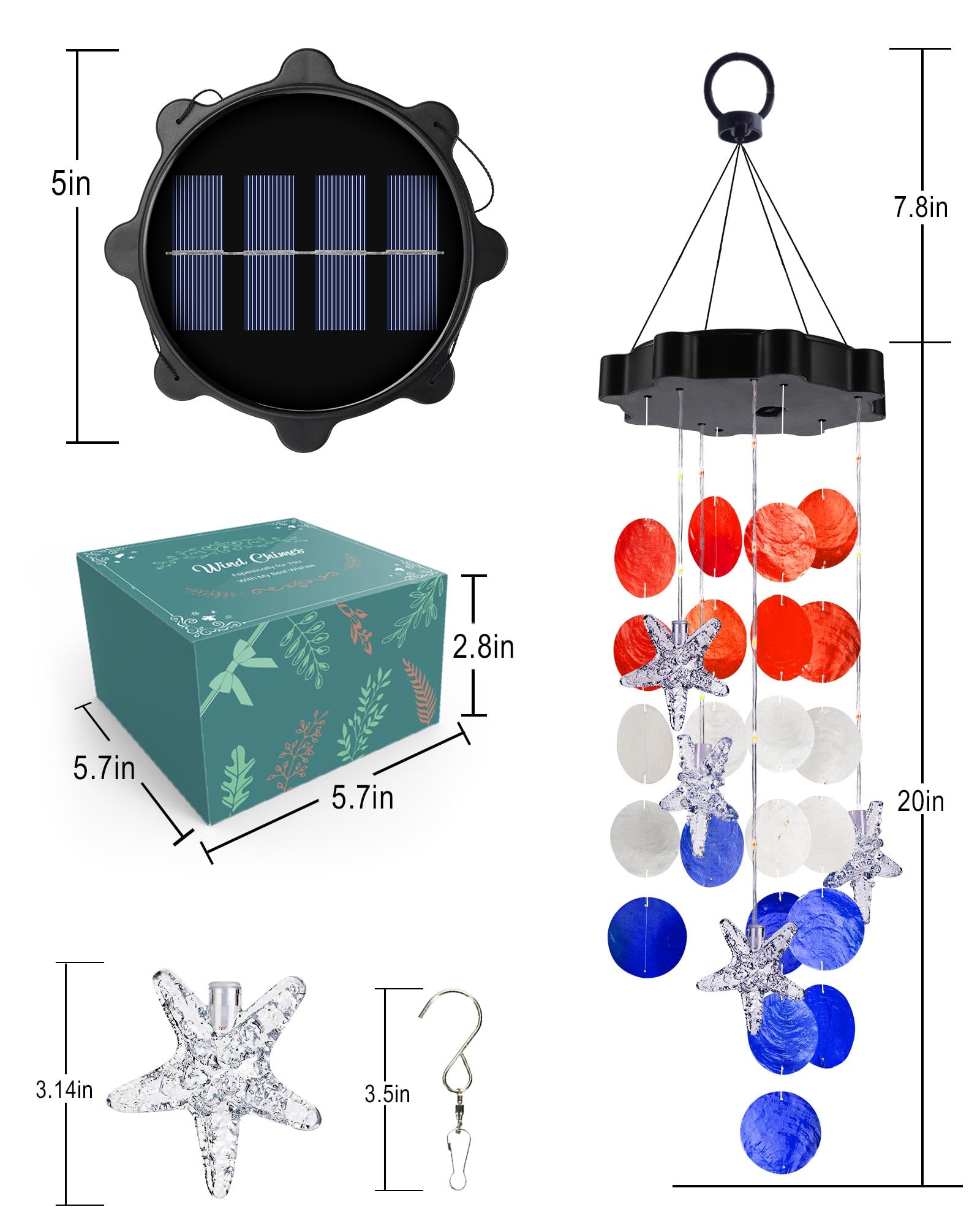 Toodour night-lit shell chime enhances outdoor spaces with soothing sounds
