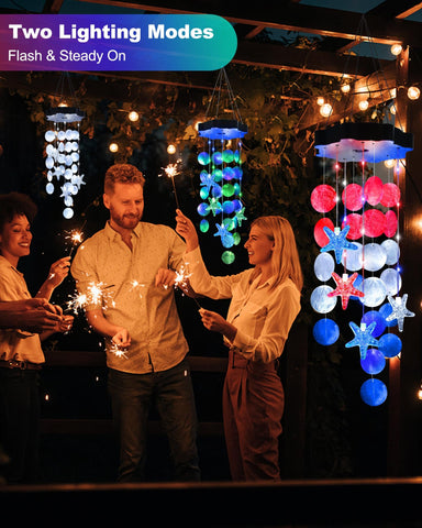 Toodour red white blue seashells light creates festive outdoor atmosphere day and night