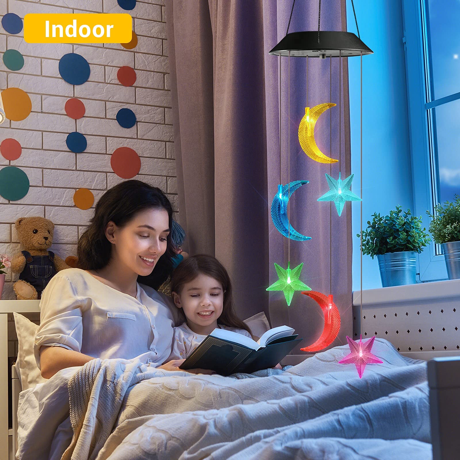 Toodour Solar Wind Chimes display color-changing LEDs for garden evenings.