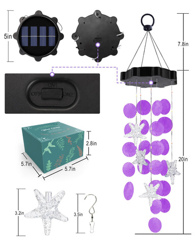 Toodour wind chimes glow at night, adding yard ambience.