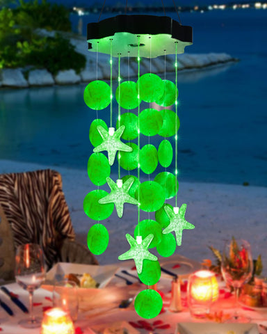 Toodour solar wind chimes with seashells illuminate outdoor spaces with calming ambiance.
