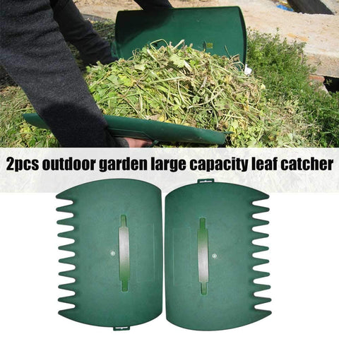 Tookie Leaves Grabber scoops hung for easy storage after use.