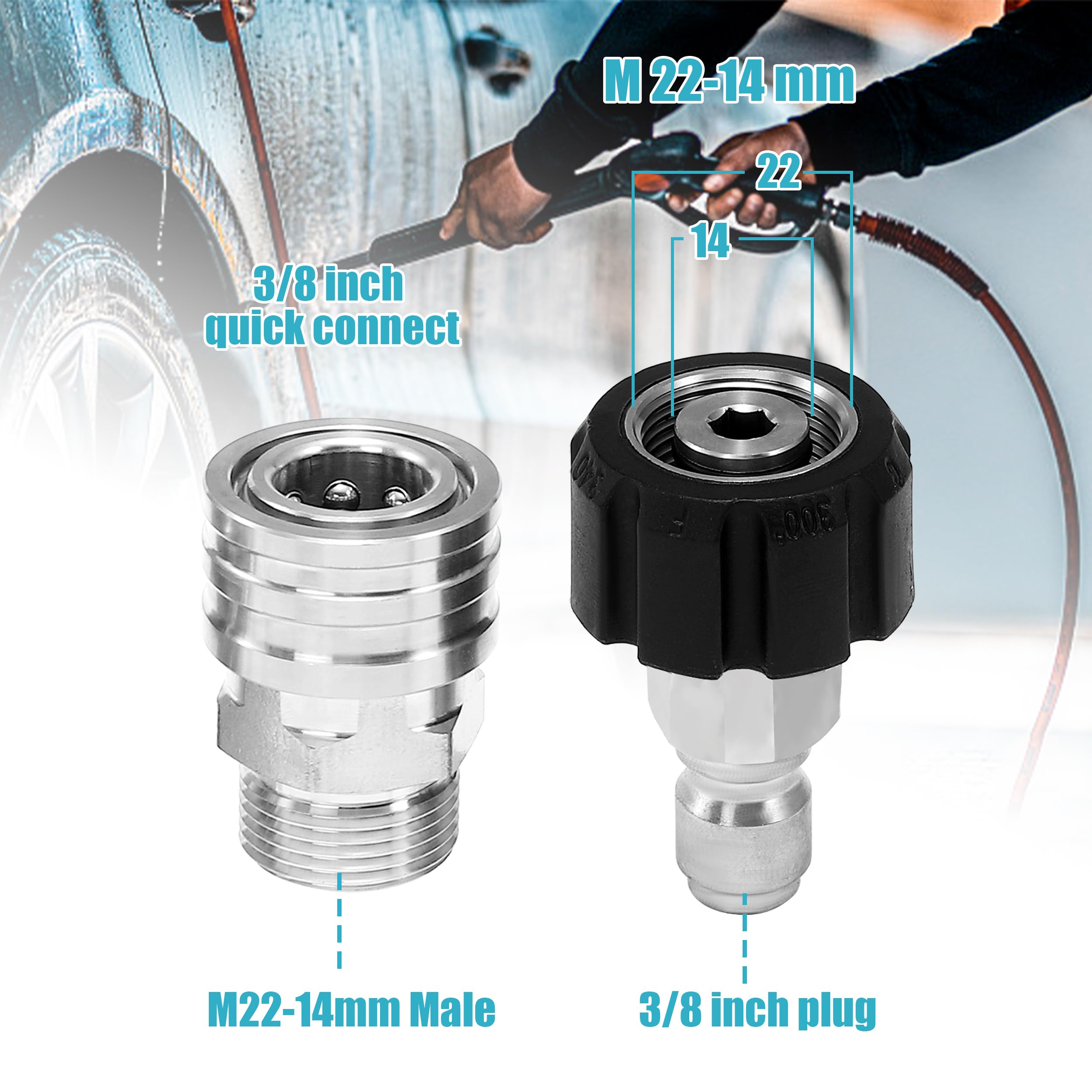 Tool Daily 1/2 plug to 3/4 male adapter enables secure joins.