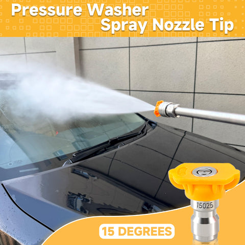 Tool Daily 7-pack nozzle set in yellow ready for versatile cleaning tasks.