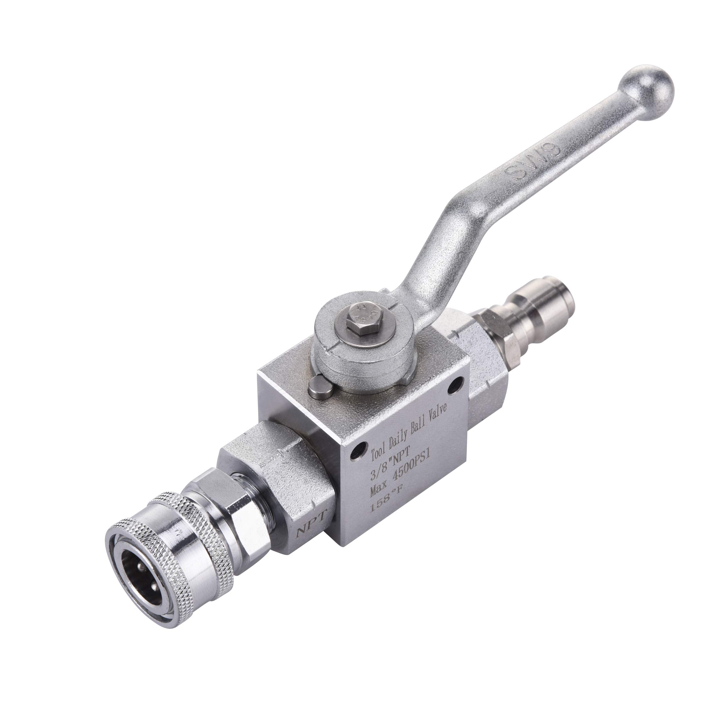 Tool Daily ball valve assembly for durable high-pressure control on power washers
