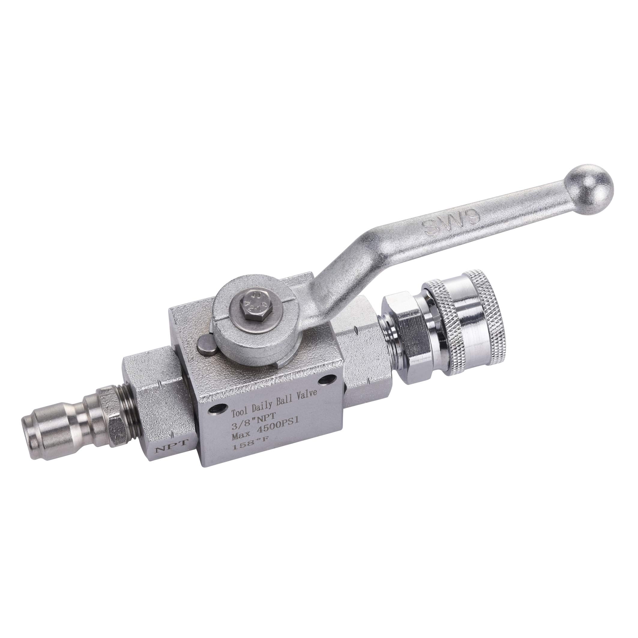 Tool Daily ball valve mounted on a spray gun for smooth on/off control