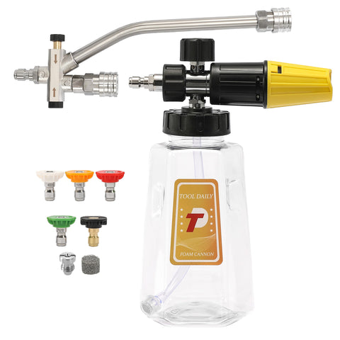 Tool Daily dual-connector foam cannon enables smooth water flow during washing