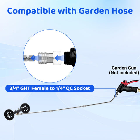 Tool Daily dual-function cleaner wand shows compatibility with pressure washers and garden hoses.