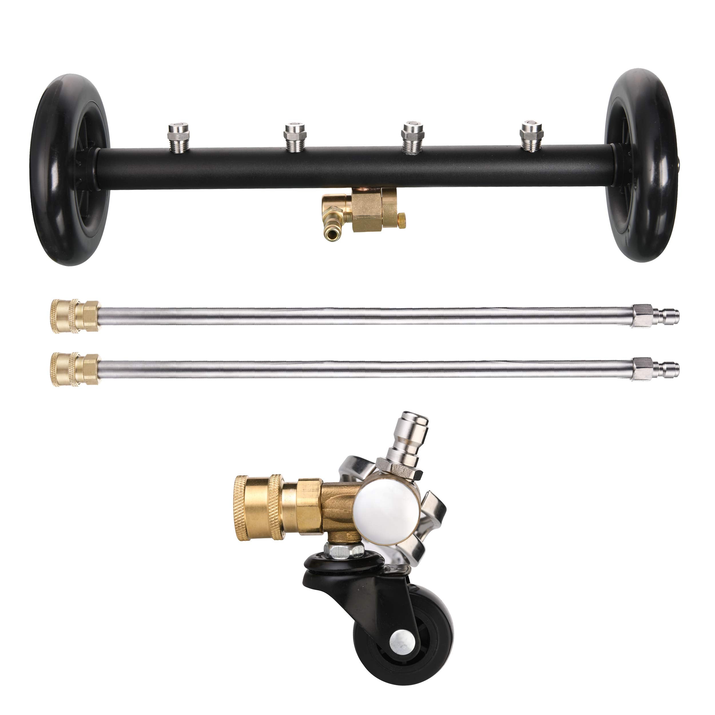 Tool Daily dual-function undercarriage cleaner with swiveling wheel enabling easy underside cleaning