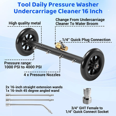 Tool Daily extension wand with three pieces extends reach for hard-to-access areas.