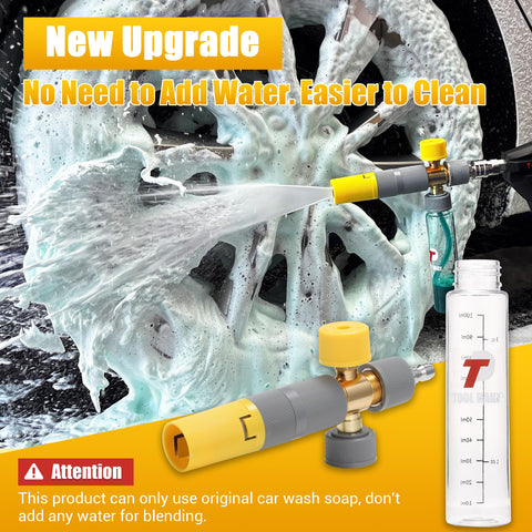 Tool Daily foam cannon with five nozzle tips for versatile patterns