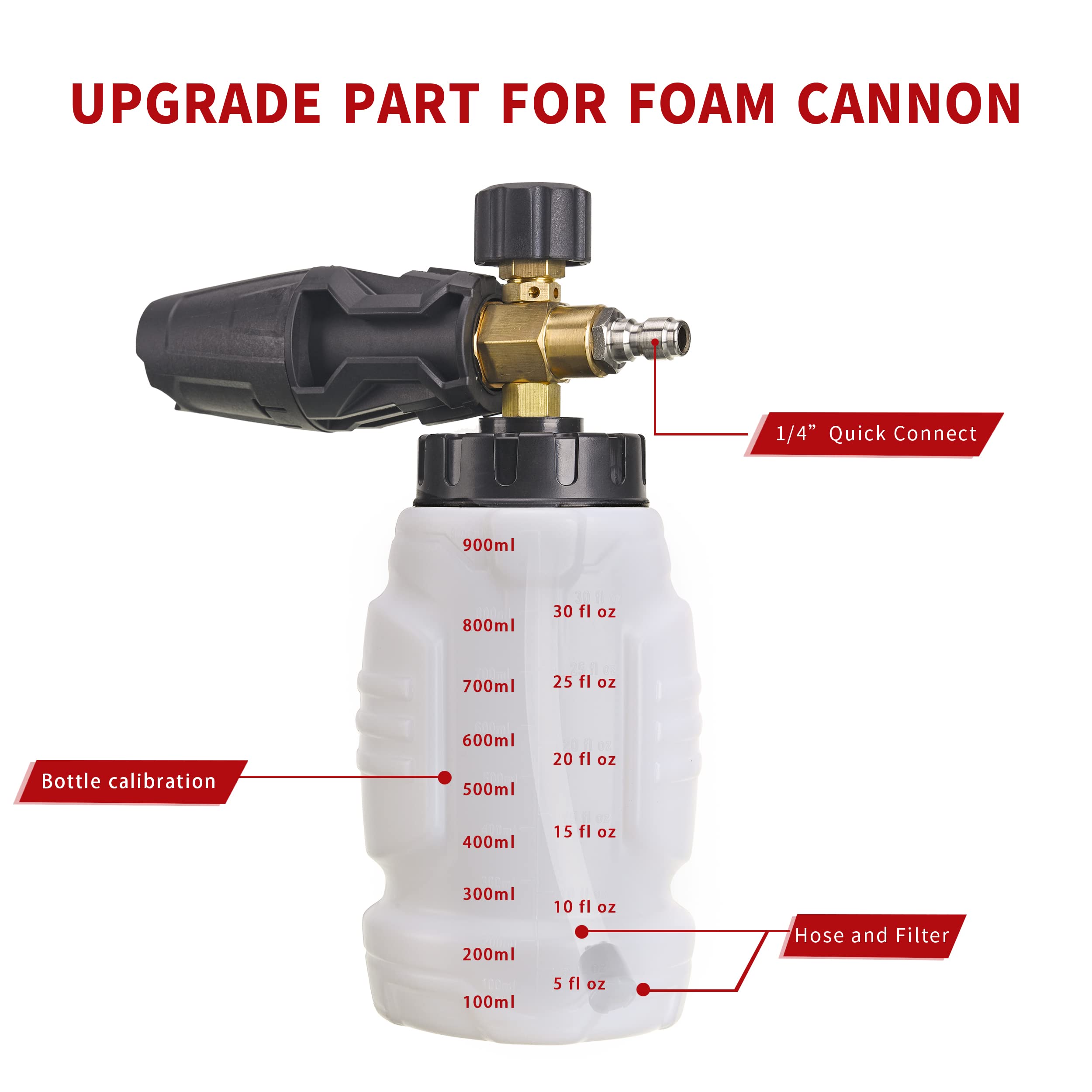 Top foam control knob allows dialing in foam thickness.
