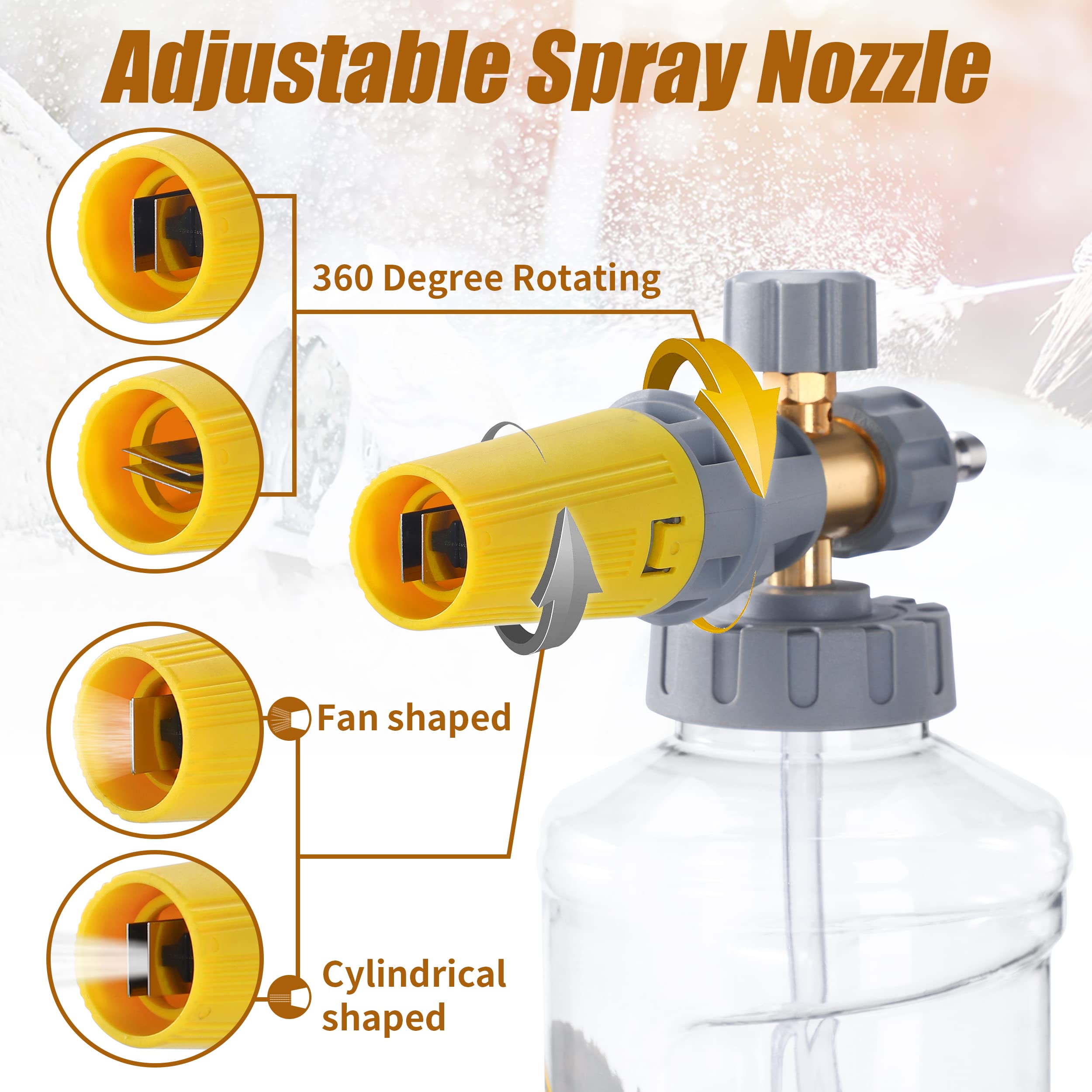 Tool Daily foam cannon large capacity bottle reduces refills during cleaning.