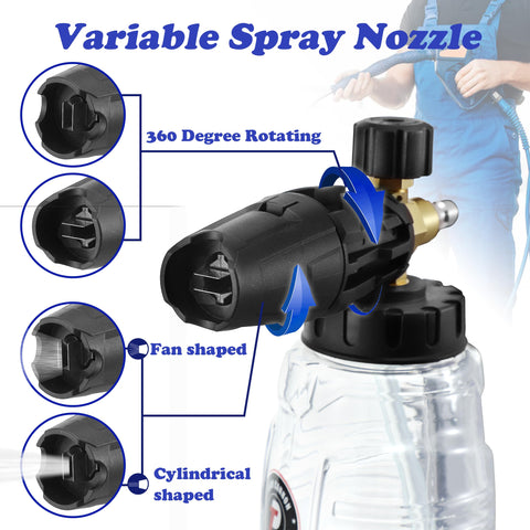 Tool Daily foam cannon large-mouth bottle for easy filling and reduced leaks.