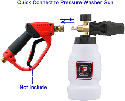 Foam cannon package includes the cannon and five nozzle tips.