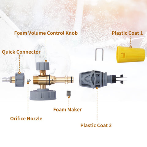 Tool Daily foam cannon spray pattern nozzle ensures consistent foam spread.