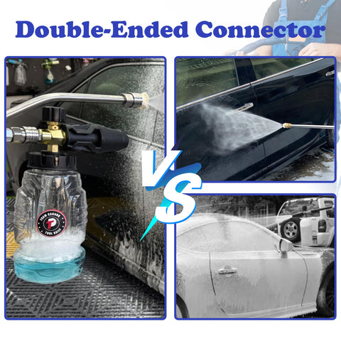 Tool Daily foam cannon with two-way shuttle valve for effortless mode switching.