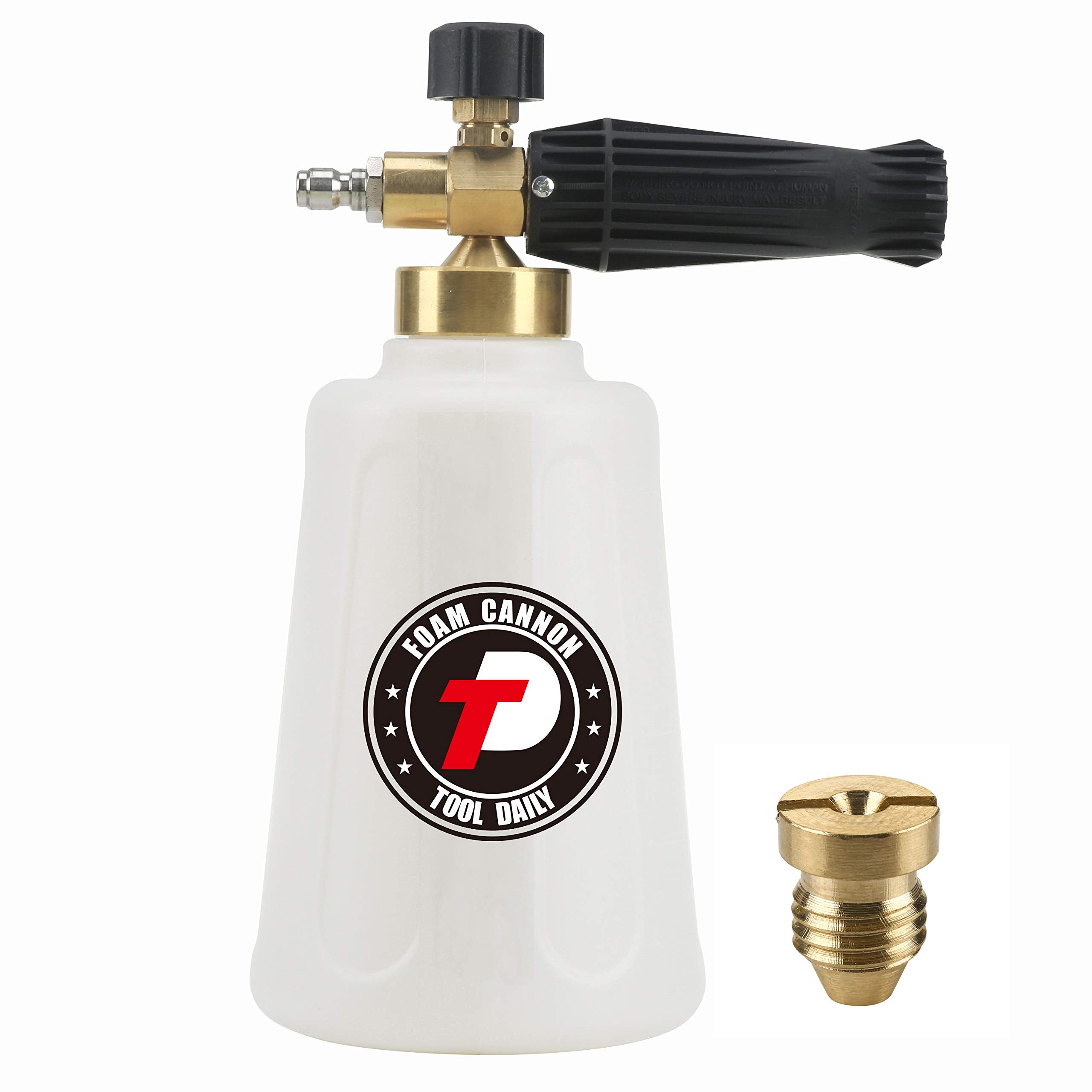 Tool Daily foam cannon with wide-mouth bottle for quick refills and mess-free filling