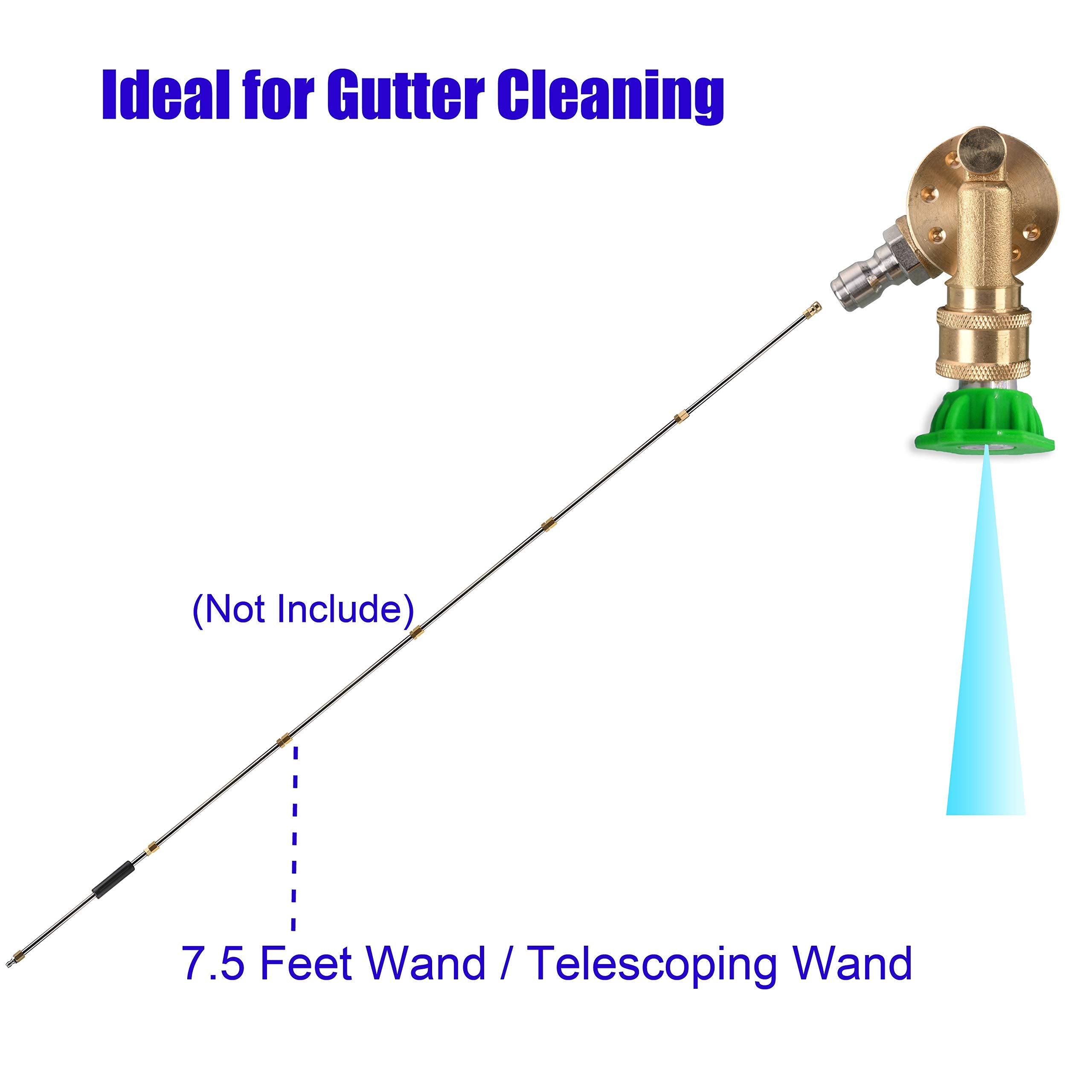 Tool Daily gutter cleaner attachment in use for safe ground-level cleaning.