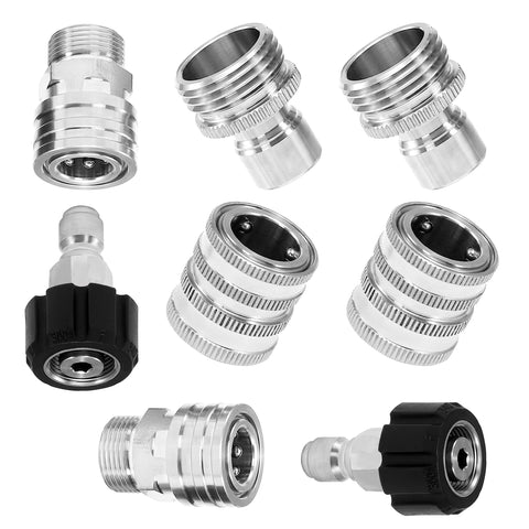 Tool Daily M22-14mm to 3/8 quick disconnect adapter for versatile high-pressure connections.