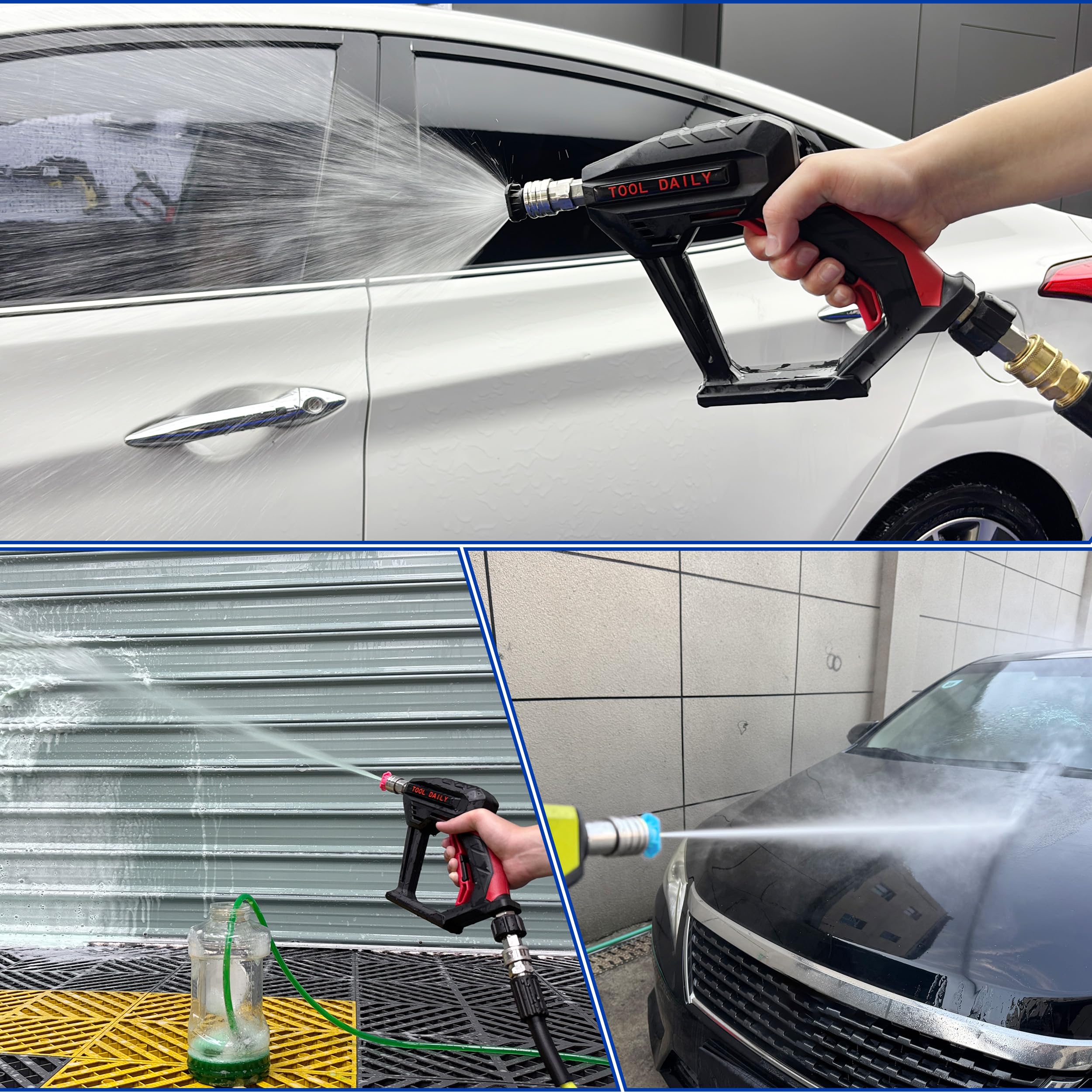 Tool Daily blue rinse mode nozzle for efficient low-pressure finishing