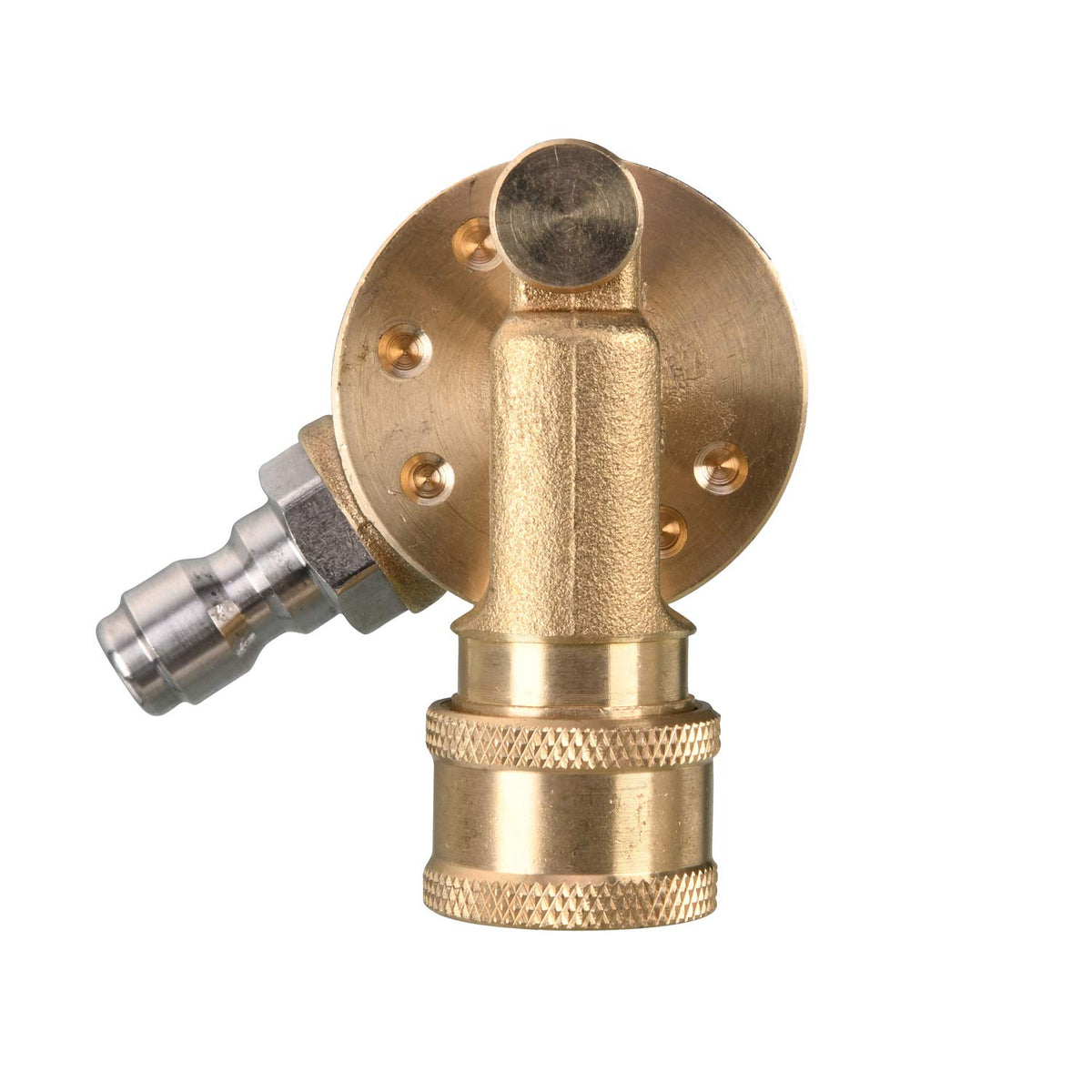 Tool Daily pivoting coupler closeup highlighting 240-degree flexibility for tight cleaning angles.