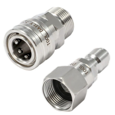 Tool Daily pressure washer adapter with M22 14mm female to 3/8" quick connect swivel.