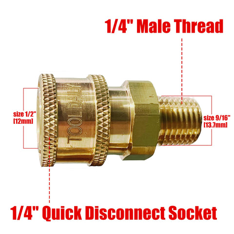 Tool Daily brass coupler featuring a ball-lock design for a secure connection.