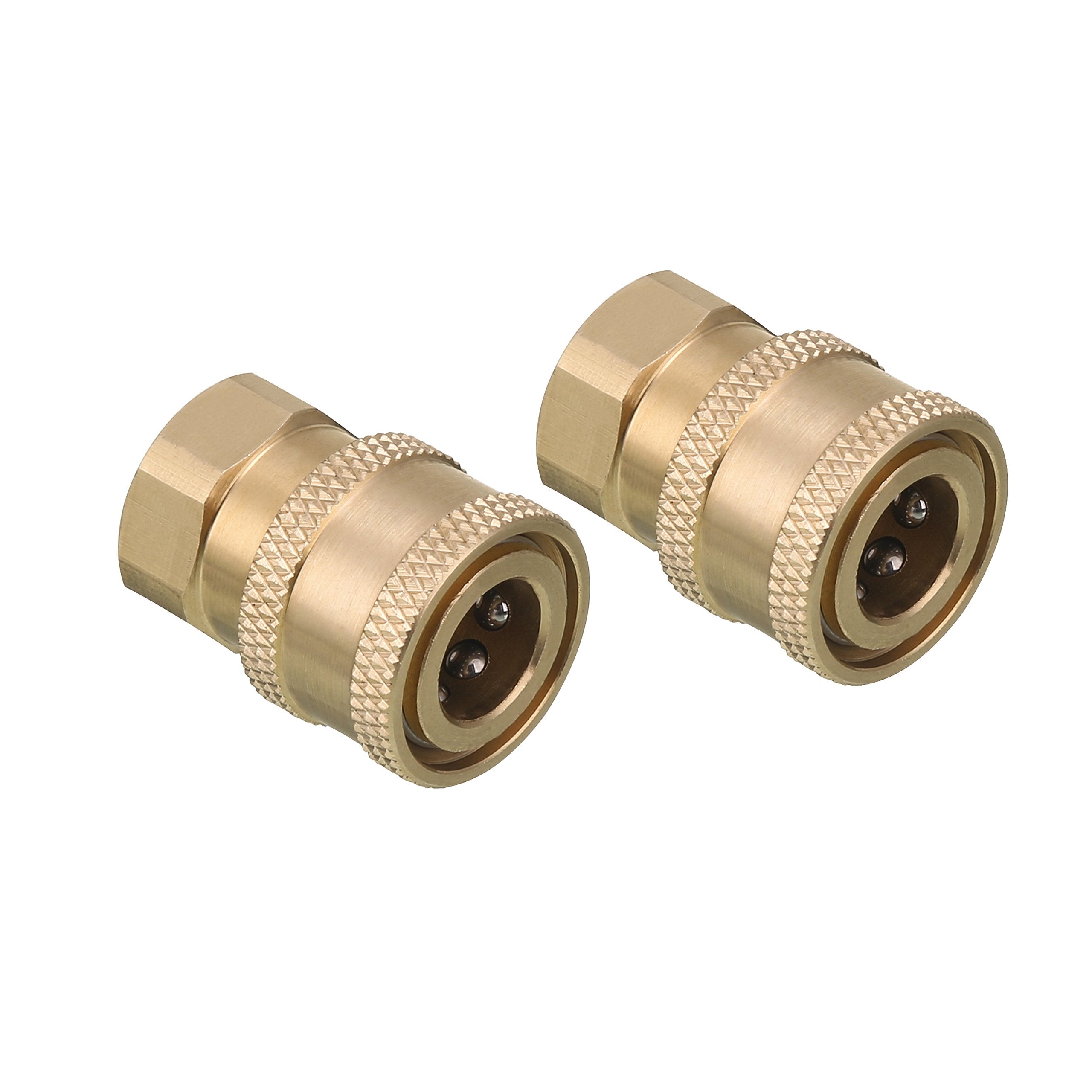 Tool Daily pressure washer coupler close-up shows brass quick connect for fast, secure connections.