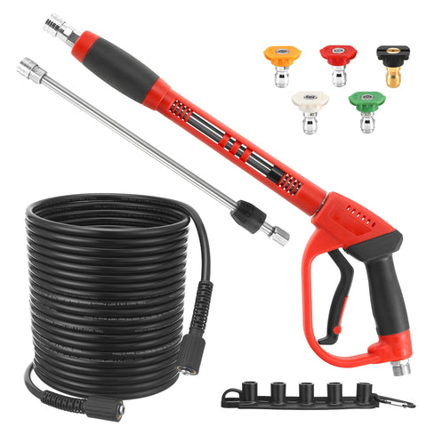 Tool Daily pressure washer gun with 40-inch wand for high-reach cleaning tasks.