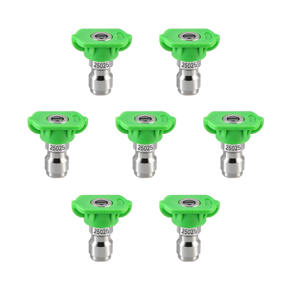 Tool Daily 25-degree green nozzle pack for precise outdoor cleaning at high pressure.