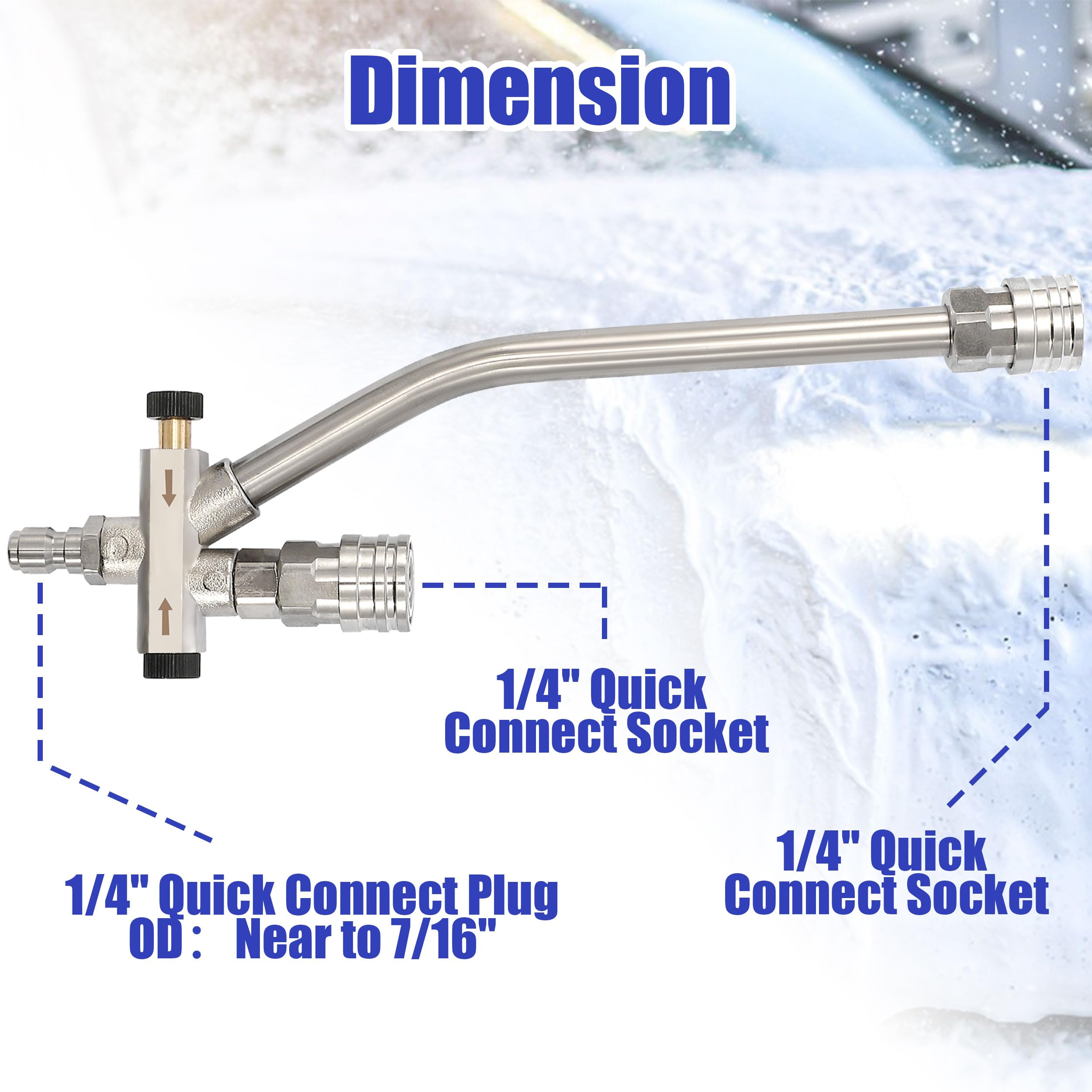 Tool Daily 1/4 inch quick-connect fitting compatible with most washers for fast setup.