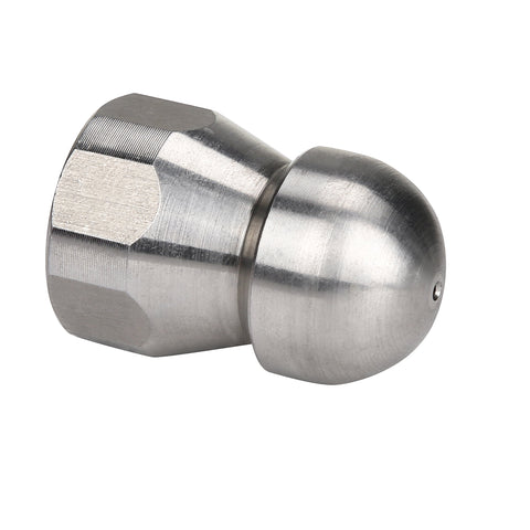 Tool Daily stainless steel fixed sewer jet nozzle front view with 0° front jet for blockages