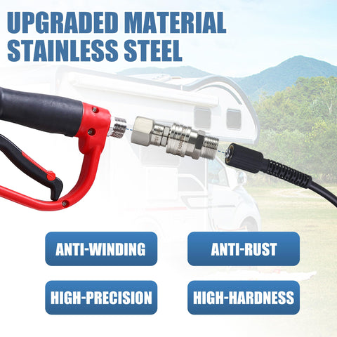 Tool Daily stainless steel swivel adapter showing corrosion-resistant build for durable performance.