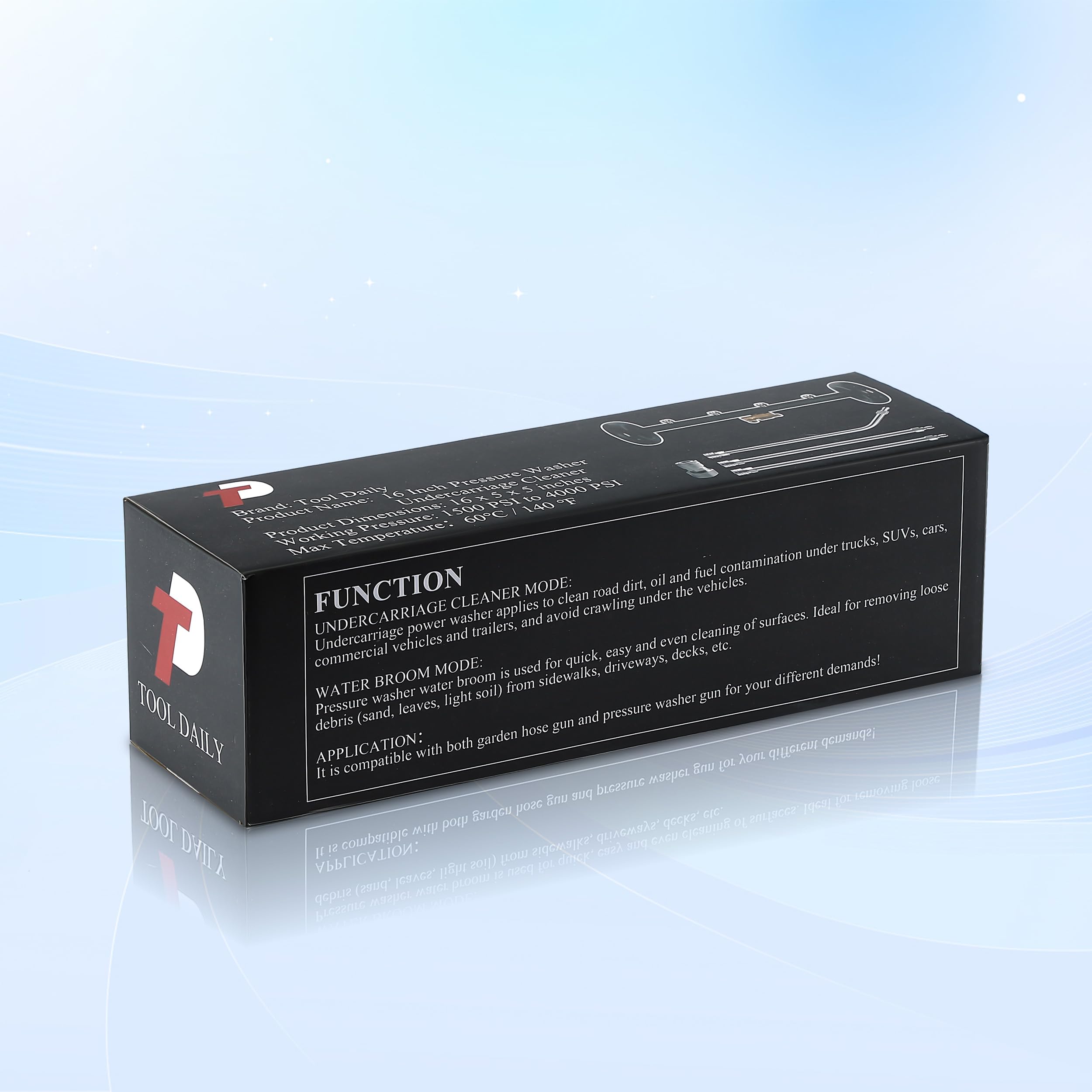 Tool Daily underbody cleaning tool removes oil and dirt from vehicle underside.