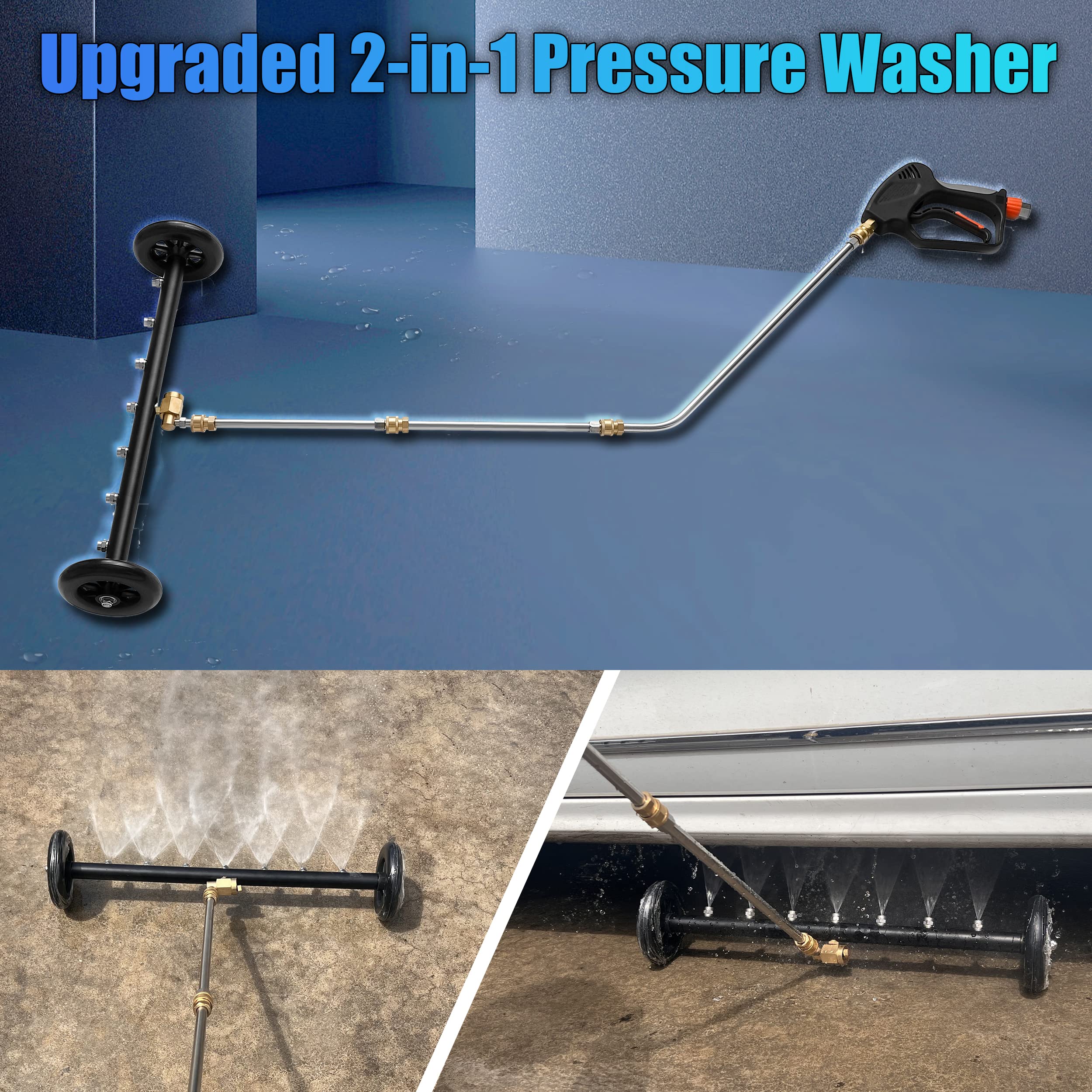 Tool Daily underbody spray with seven nozzles delivers multi-angle cleaning under vehicles.
