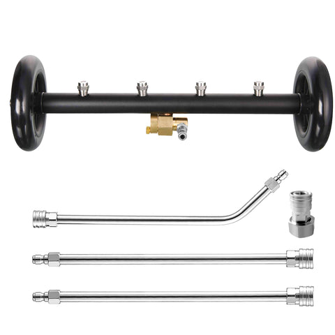 Tool Daily undercarriage washer attachment with 16-inch reach for efficient undercarriage cleaning.