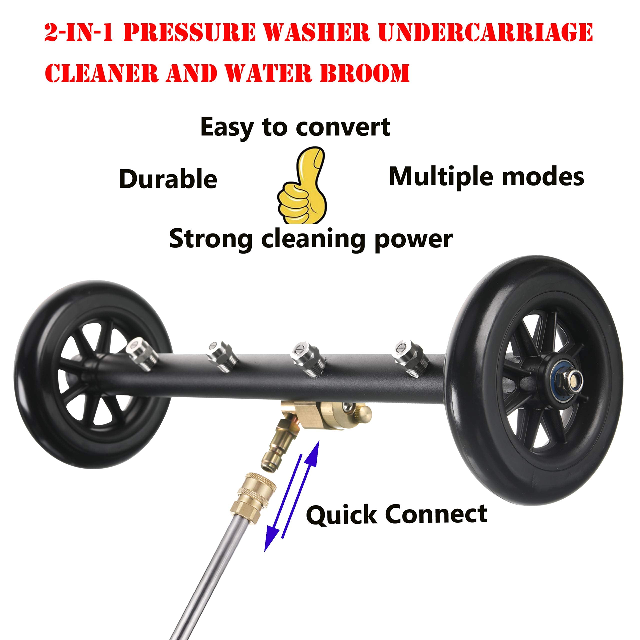 Tool Daily undercarriage cleaner swiveling wheel in use improving maneuverability