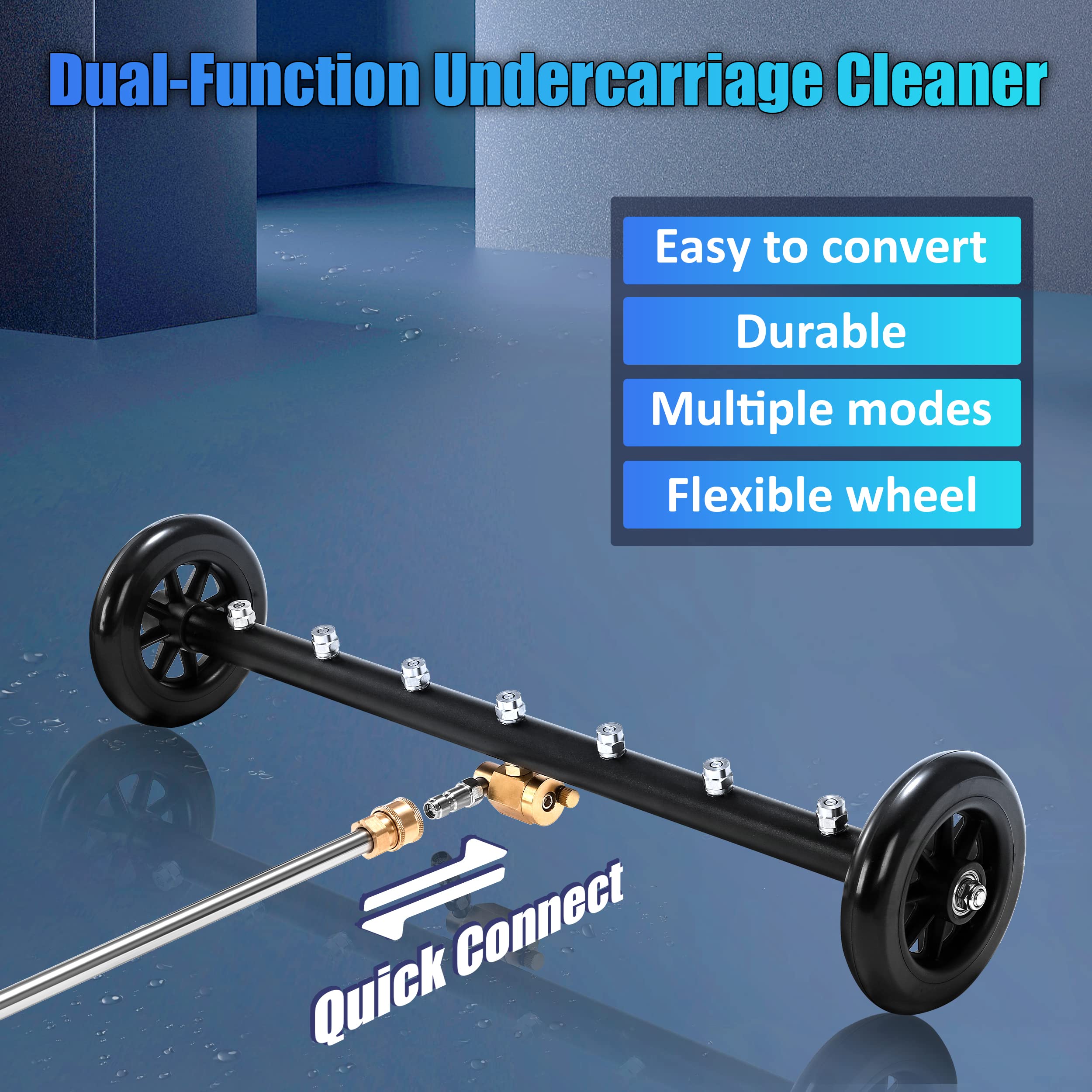 Tool Daily water broom mode provides fast surface cleaning for driveways and decks.