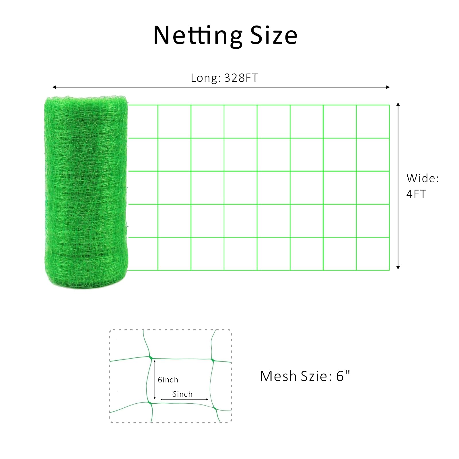 Toolazy 6-inch mesh garden netting ready to train peas.