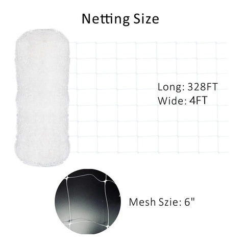 Toolazy Trellis Netting 6in mesh closeup shows durable polypropylene construction.