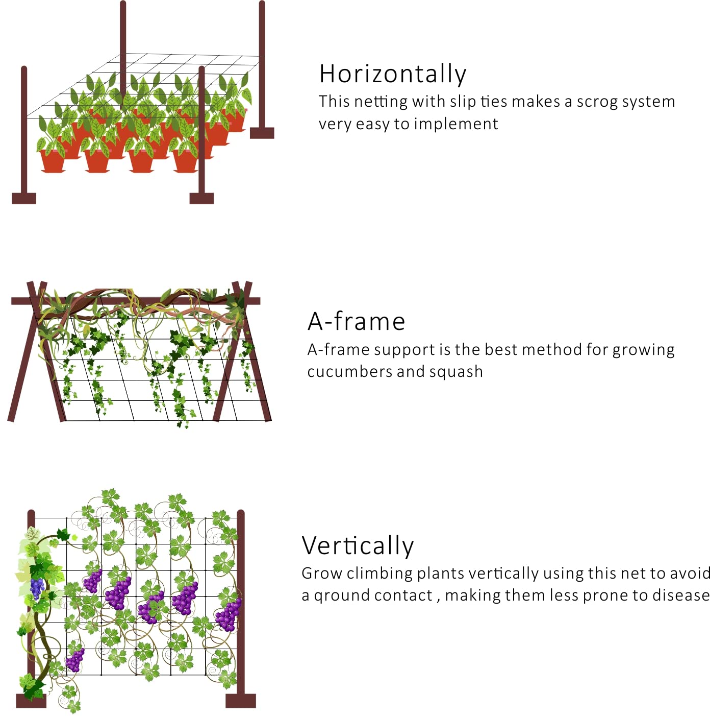 Toolazy trellis netting rolled for storage, mess-free and ready to cut.