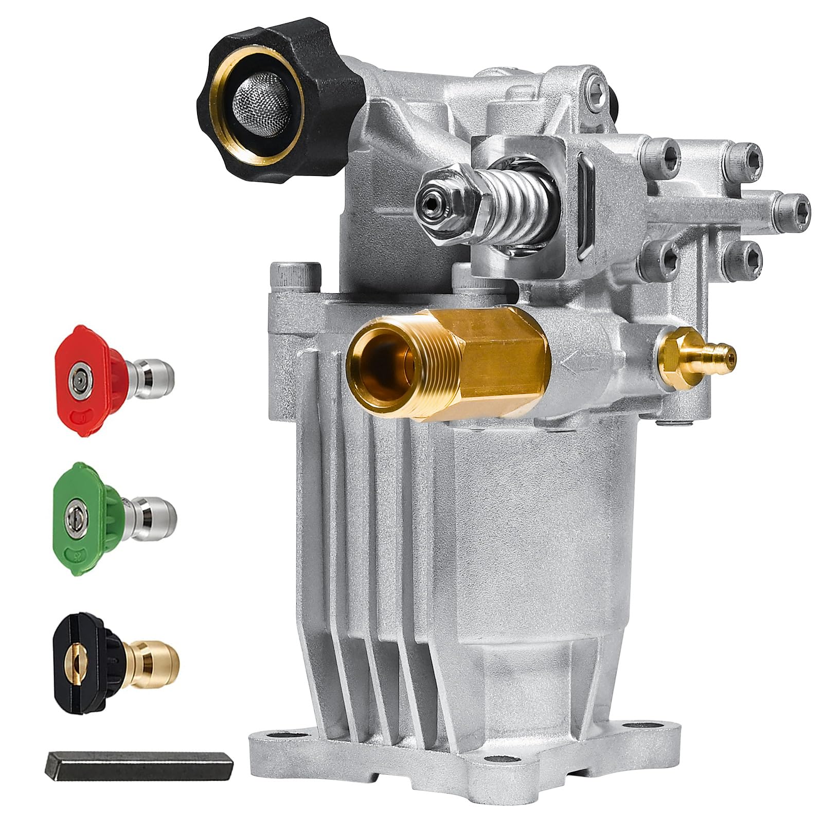 TOOLCY 3/4-inch shaft horizontal pump front view showing durable die-cast aluminum body