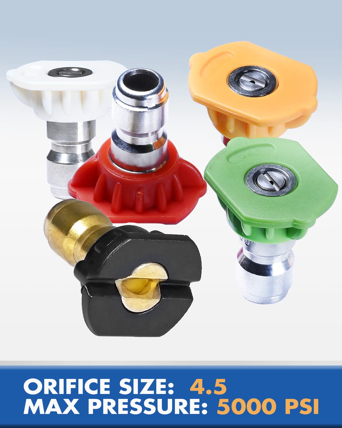 Toolcy 15-degree stainless steel nozzle for wider spray.