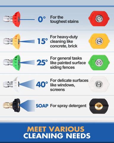 Toolcy 65-degree brass soap nozzle for soft washing.