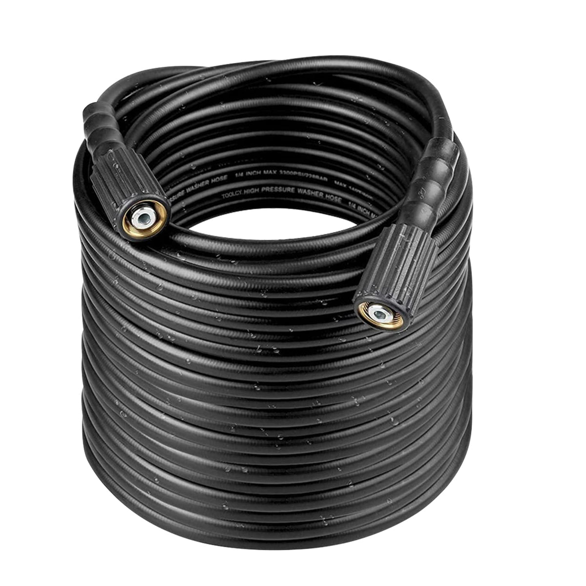Toolcy pressure washer hose 50ft extended for wide cleaning reach.