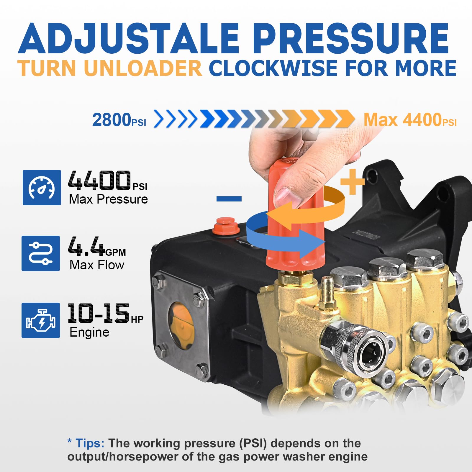 Toolcy brass pump head detail highlighting durability and long life.