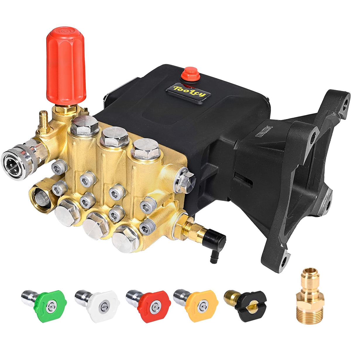 Toolcy pressure washer pump front view for reliable residential cleaning performance.