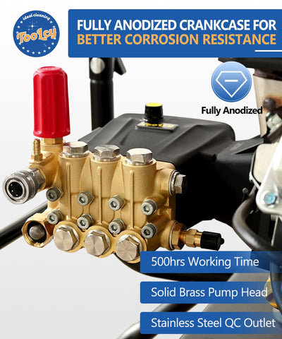 TOOLCY garden hose inlet simplifies setup and testing.